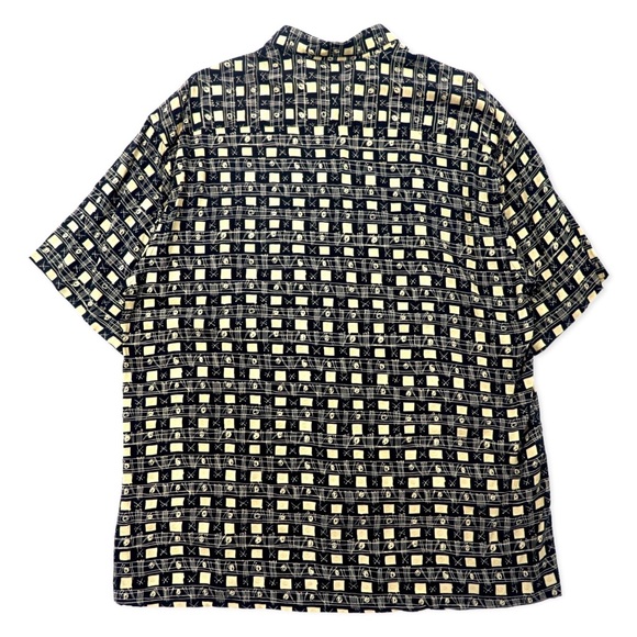 90s CAMPIA MODA Aloha Men’s Hawaiian Shirt XL Black Rayon All-over Pattern - Picture 2 of 5